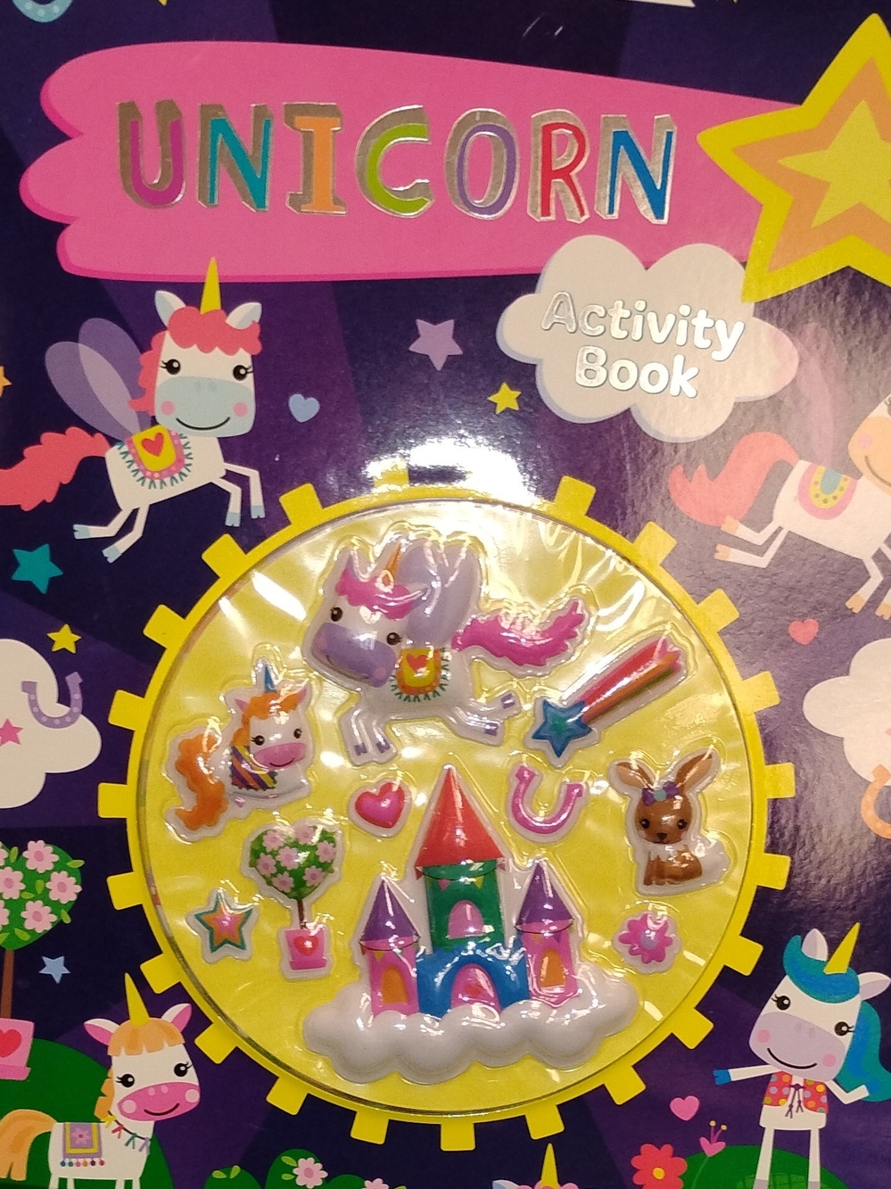 Kids Unicorn Activity Book with Pink & Purple Stickers